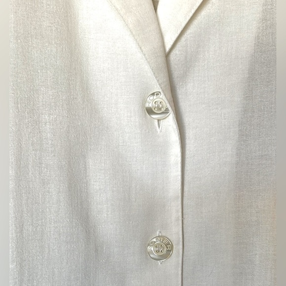 Rodier White Cotton Sleeveless Blouse Top 46 EU/14 US Button Front Women's - Picture 4 of 14